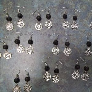 Zodiac Lava Bead Diffuser Earrings